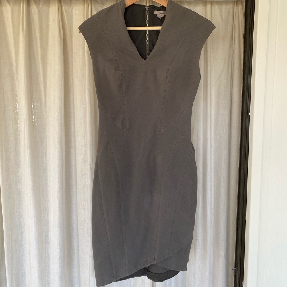 Helmut Lang Asymmetric V Neck Sheath Dress M
